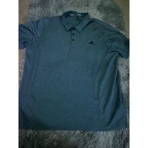 Adidas Golf Polo Shirt Mens 2XL Green Heather Short Sleeve 3 Stripes